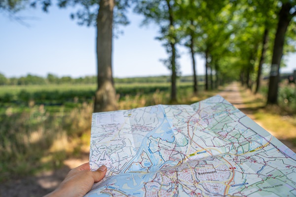 Blick auf die Wanderkarte